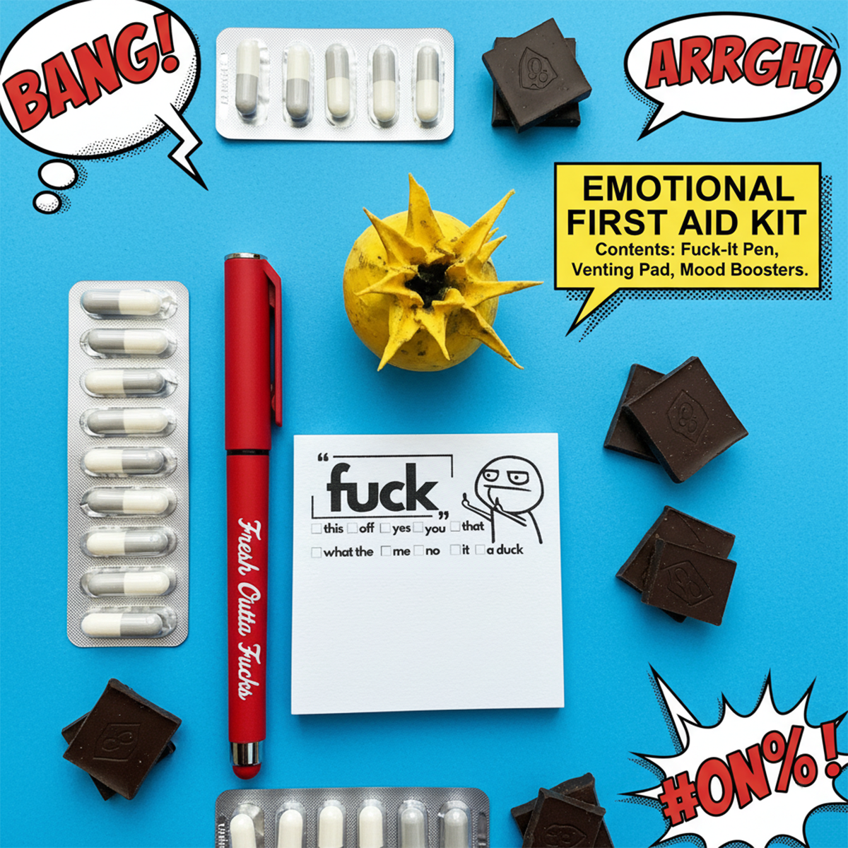 💥Last Day Promotion 50% OFF💝 【Office Spokesperson】Mental Checkout Bundle | Fresh Outta Fucks Stress-Relief Ballpoint Pen + Rant Pad | Office Christmas Gift Exchange | Best Friend's Prank Toolkit
