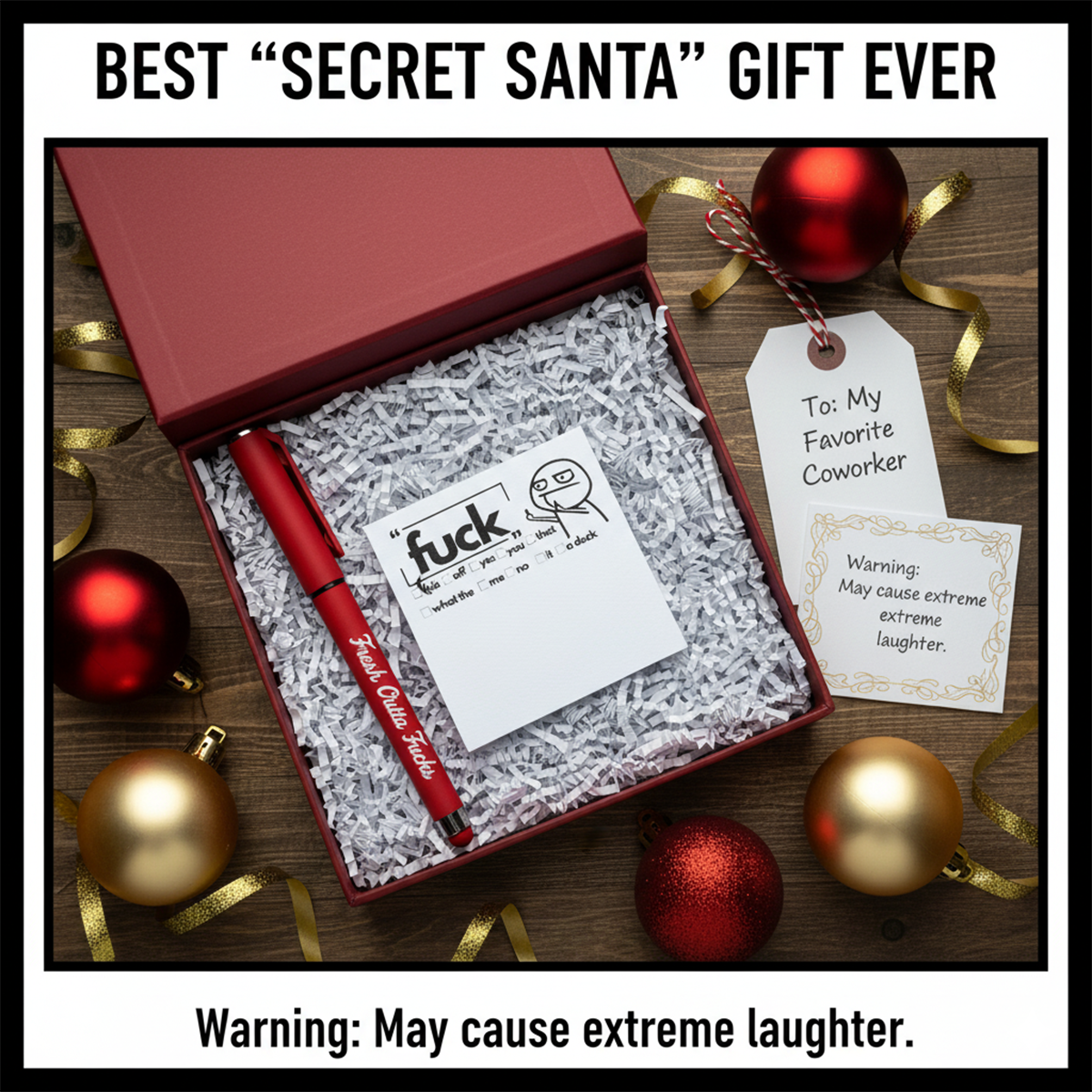 💥Last Day Promotion 50% OFF💝 【Office Spokesperson】Mental Checkout Bundle | Fresh Outta Fucks Stress-Relief Ballpoint Pen + Rant Pad | Office Christmas Gift Exchange | Best Friend's Prank Toolkit