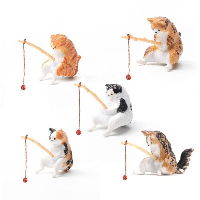 🐈Miniature Cat Fishing Figurine💘