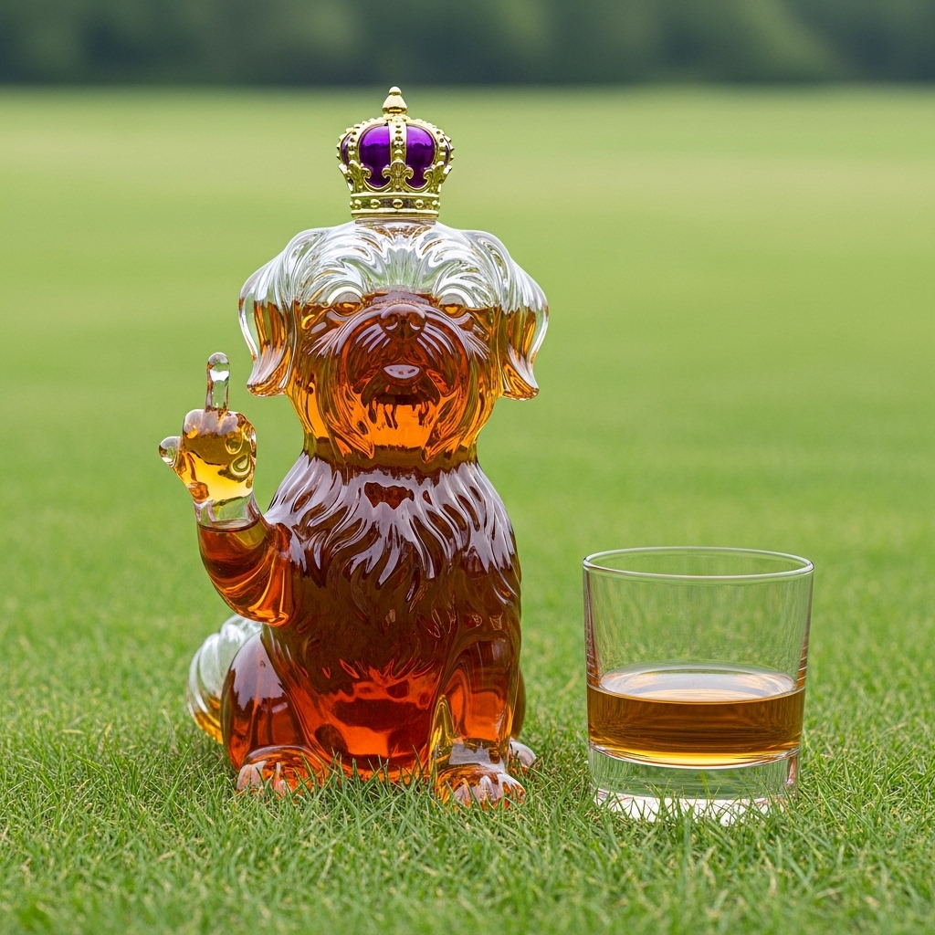 Dog Middle Finger Whiskey Decanter