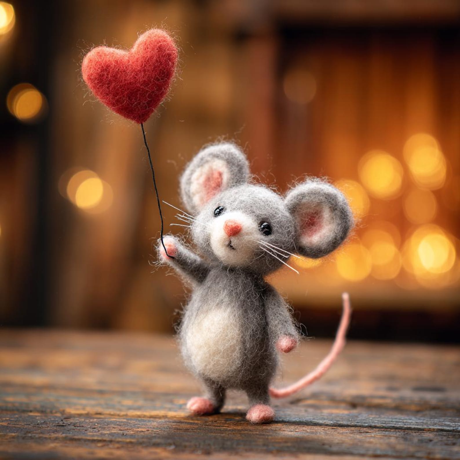Needle Felted Mouse | Valentine's Day Gift
