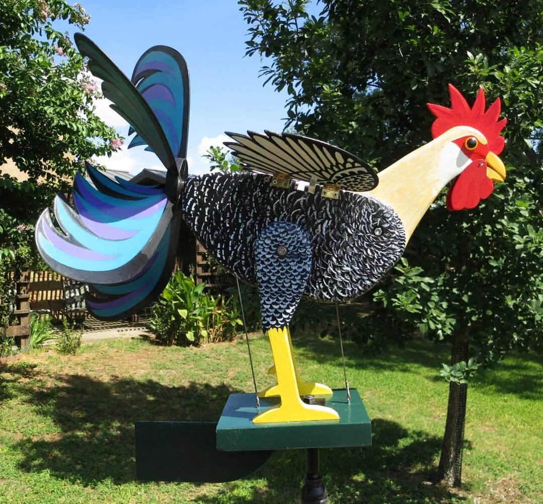 2023 Best Garden Decor-The live rooster windmills