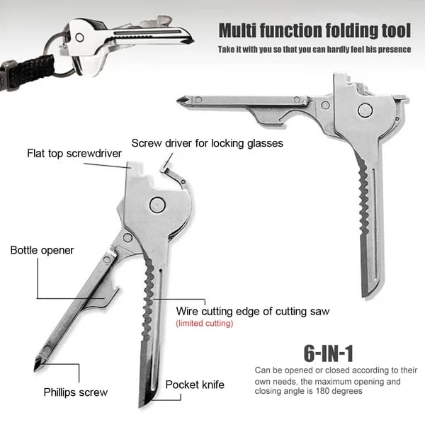 6-in-1 Multi-Functional Keychain Multi-tool