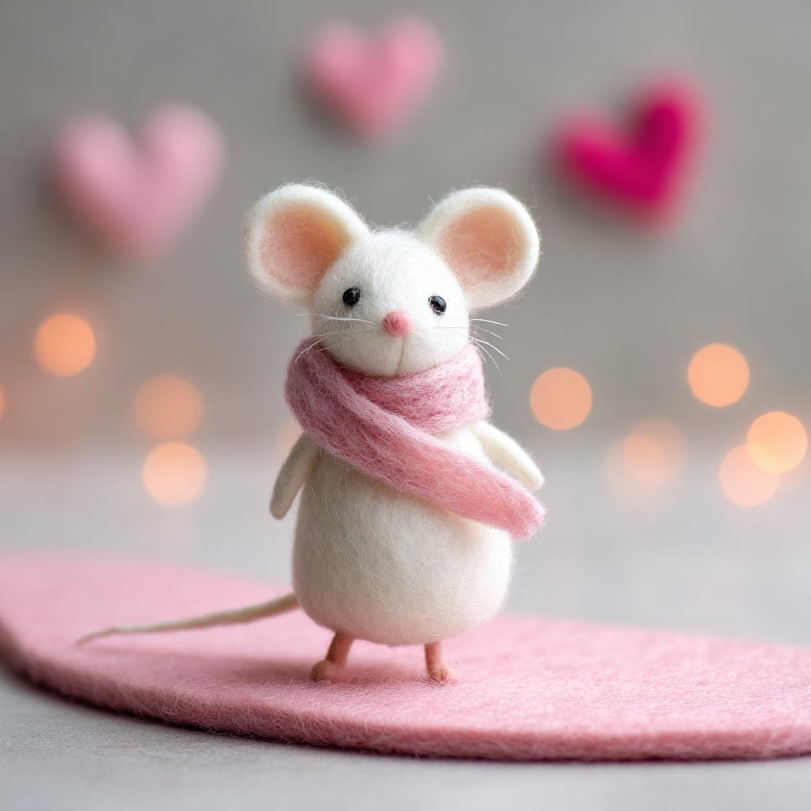 Needle Felted Mouse | Valentine's Day Gift