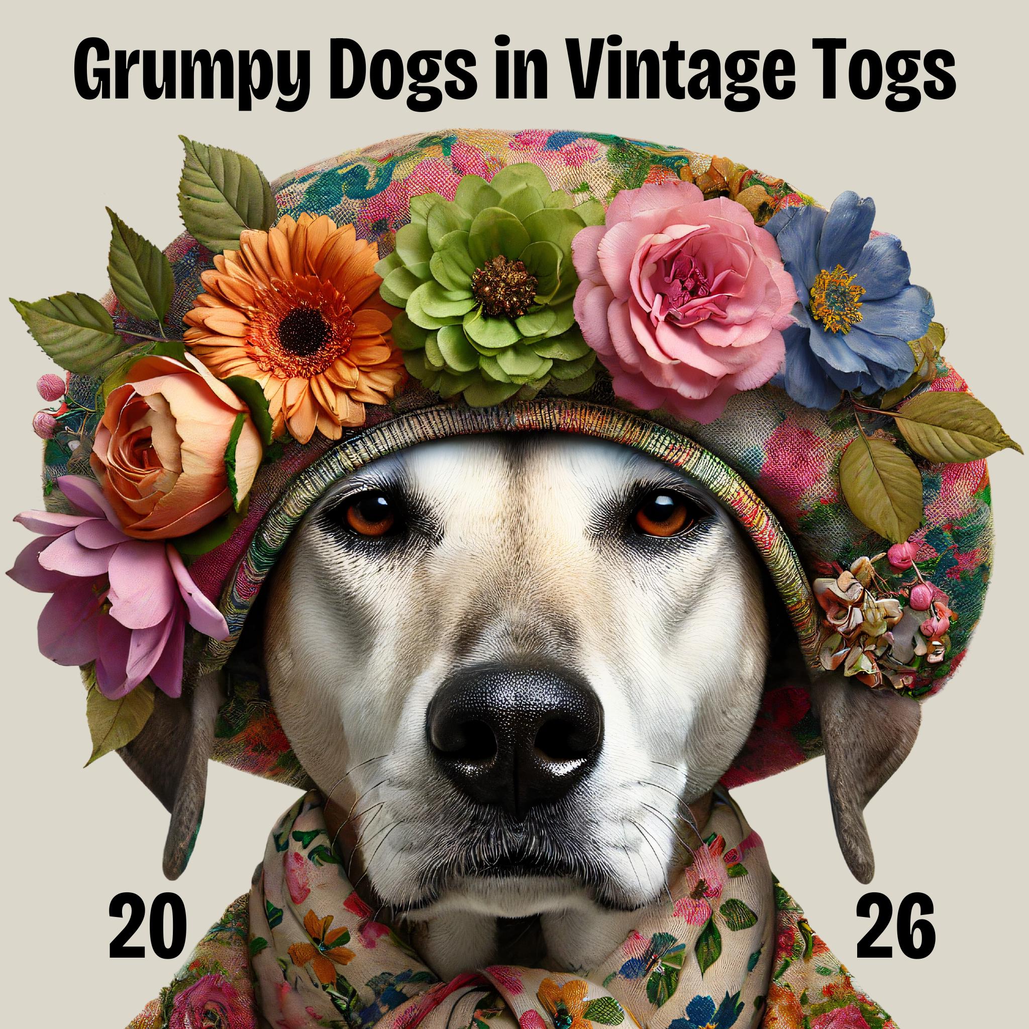 Grumpy Dogs in Vintage Togs 2026 Calendar