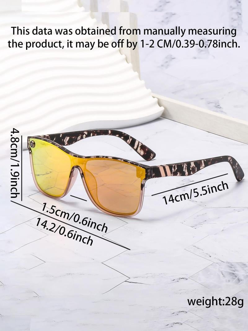 Product Introduction of Tortoise Shell Pattern Flat Top Sunglasses for Women, Sun Protection Sunglasses for Men, Trends 2024 for Outdoor Activities Back To School Fall Streetwear Mascs 18