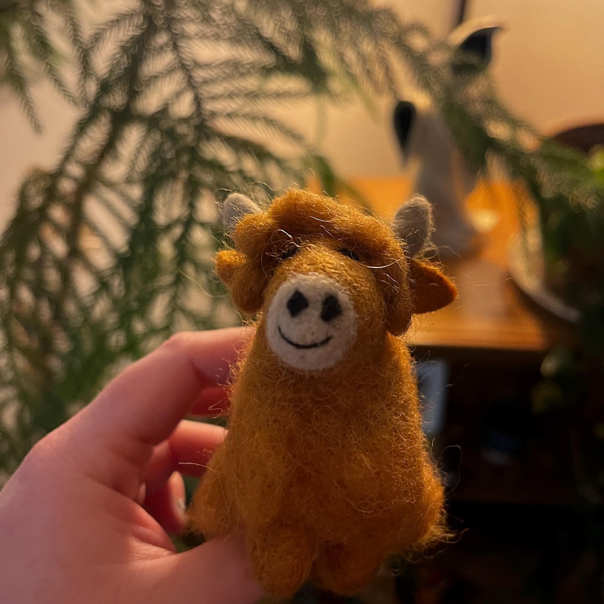 Needle Felted Highland Cow Ornament