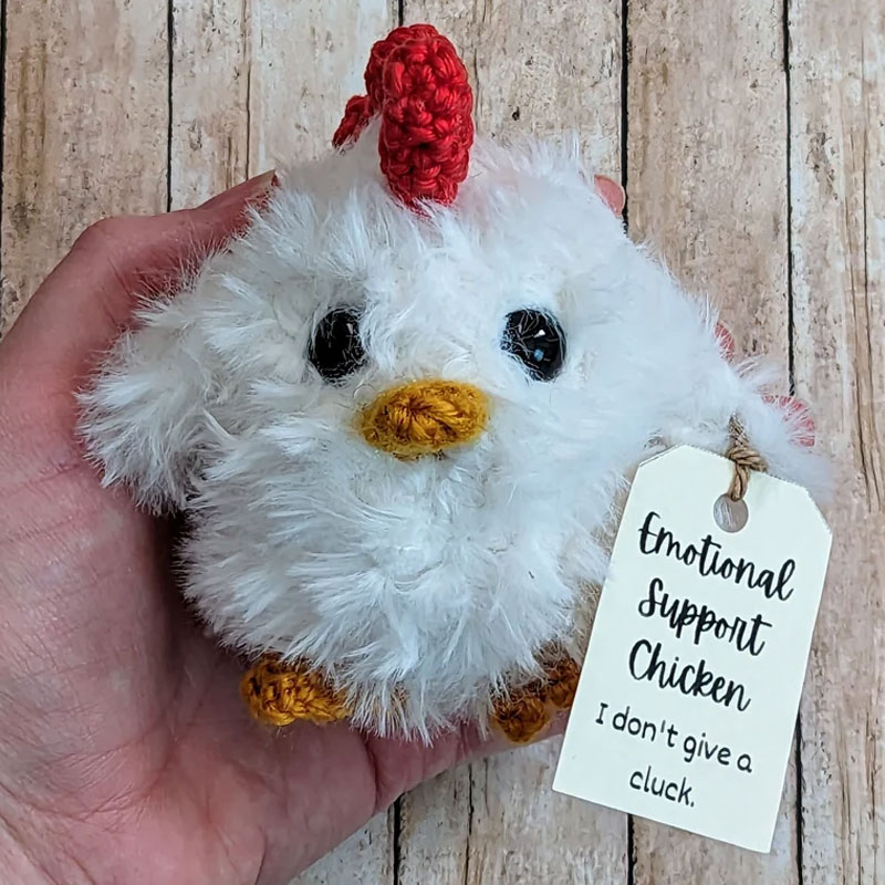 Emotional Support Crochet Chicken Gift