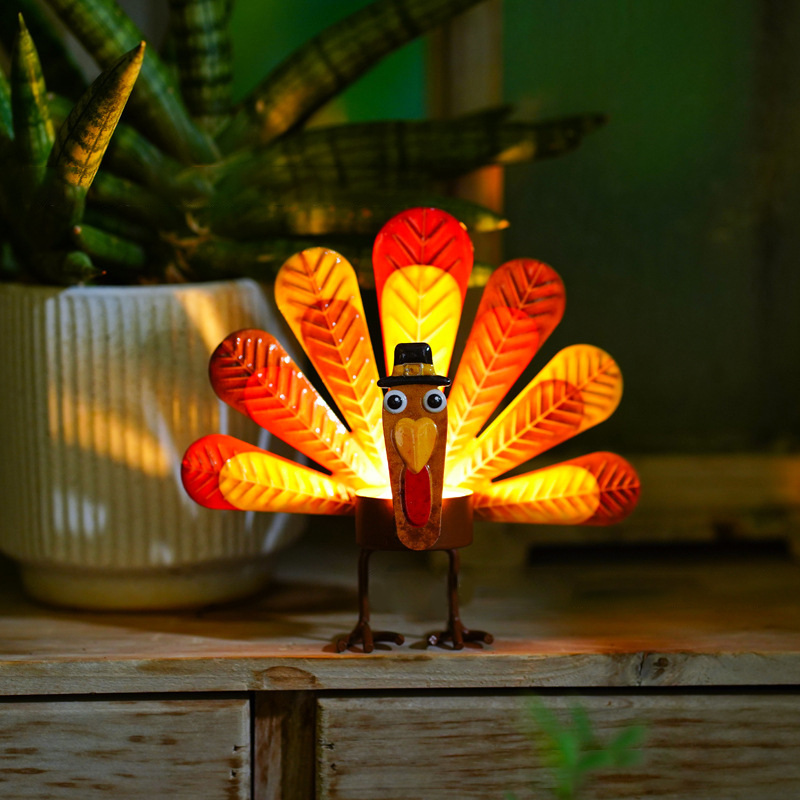 🥰🎁Colorful Turkey Metal Tea Light Candle Holder | Thanksgiving Tabletop Decoration