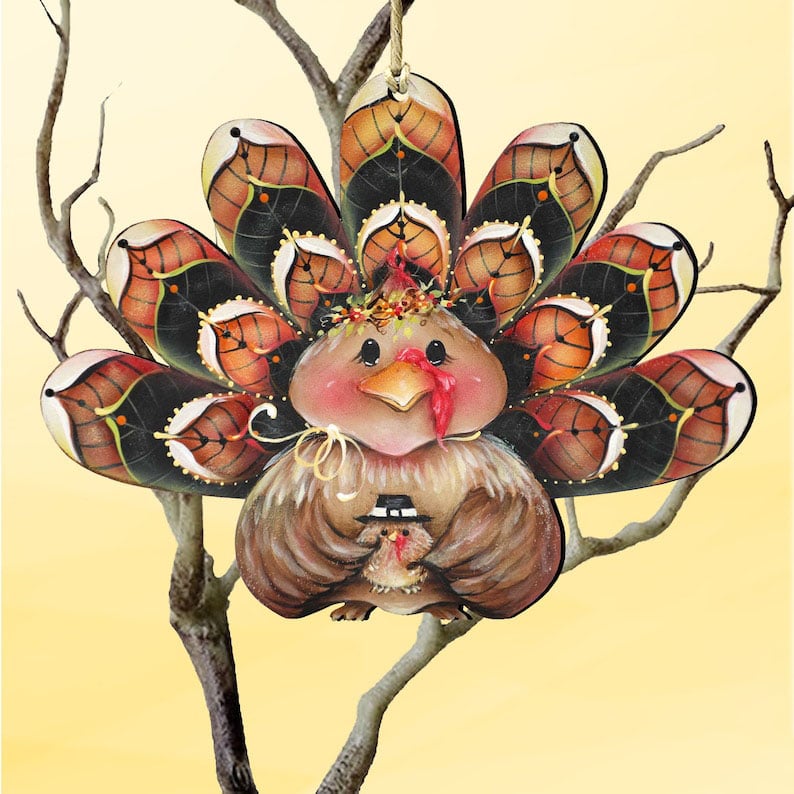 🦃Turkey Wreath Door Hanger 🍂 Thanksgiving Wood Decor - 🎃Wooden Fall Wall Decoration