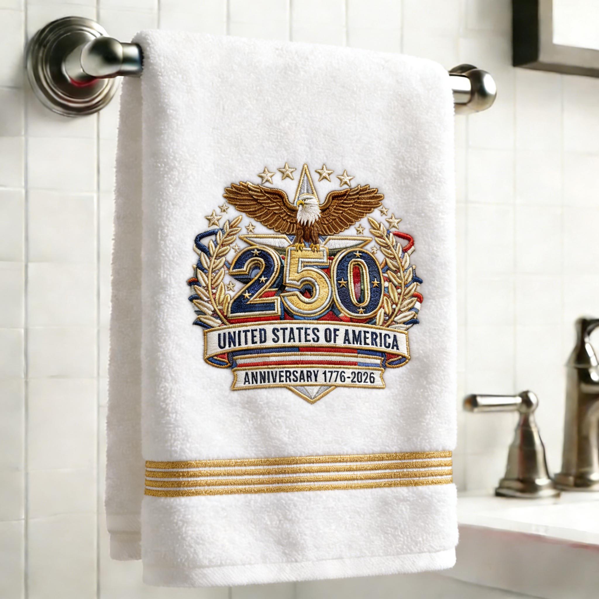 250th Anniversary USA Embroidered Commemorative Towel 