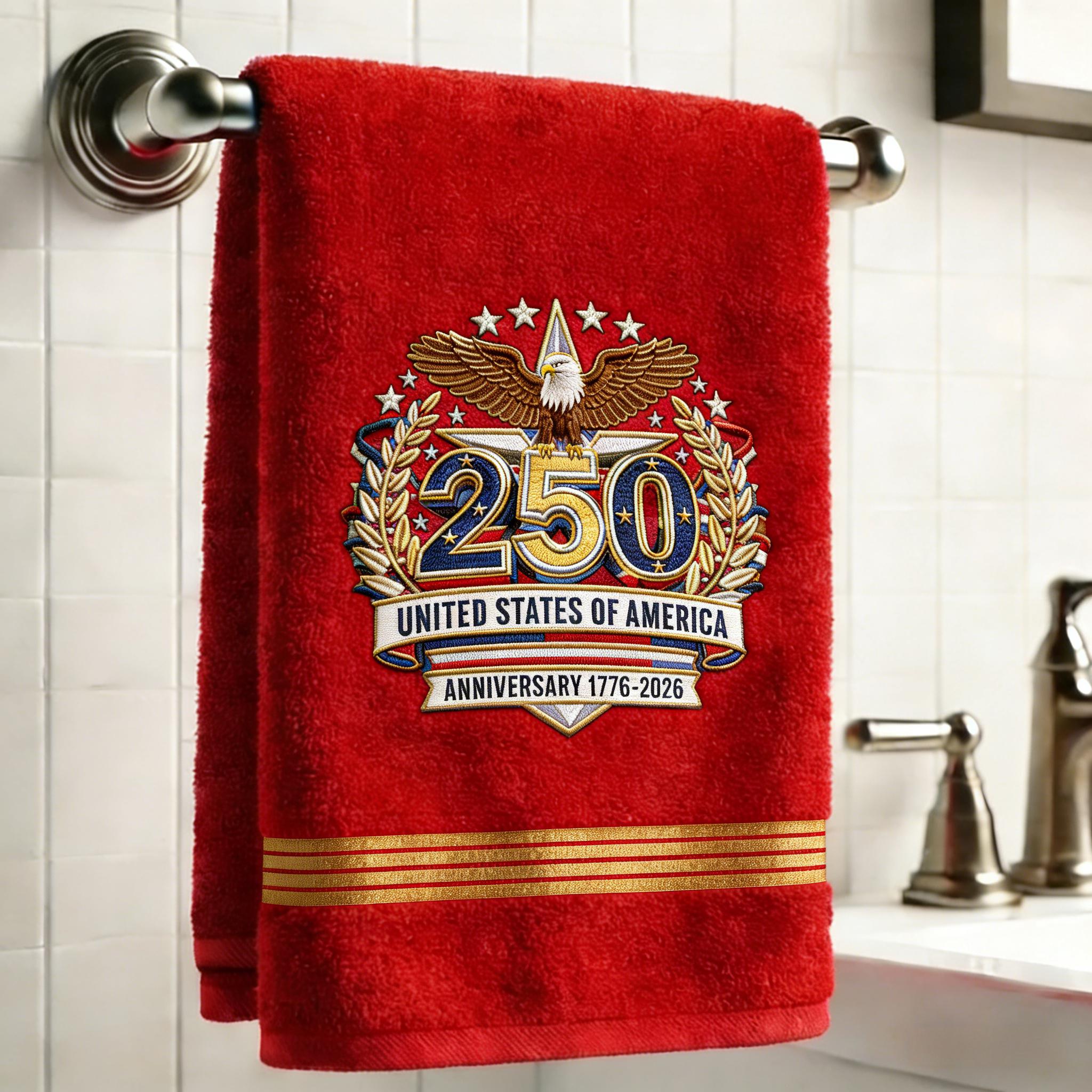 250th Anniversary USA Embroidered Commemorative Towel 