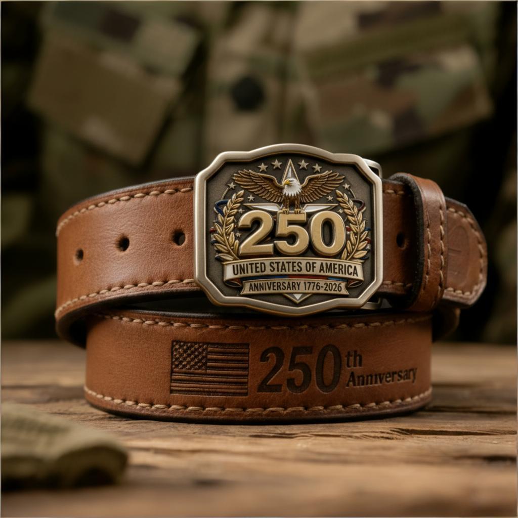 USA 250th Anniversary Commemorative Leather Belt