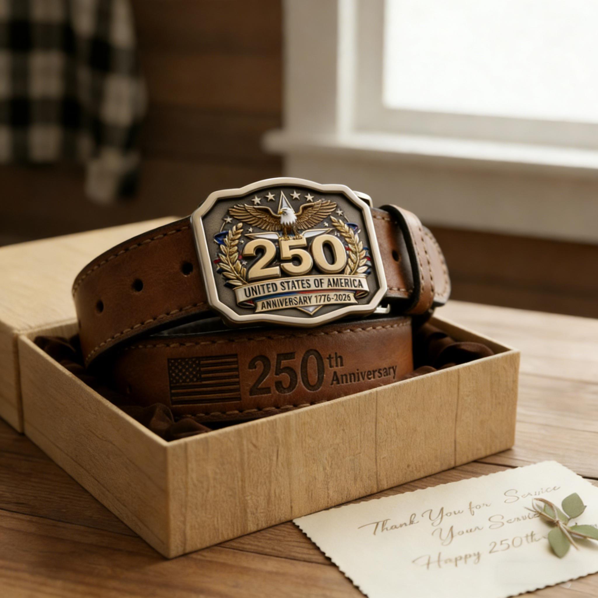 USA 250th Anniversary Commemorative Leather Belt