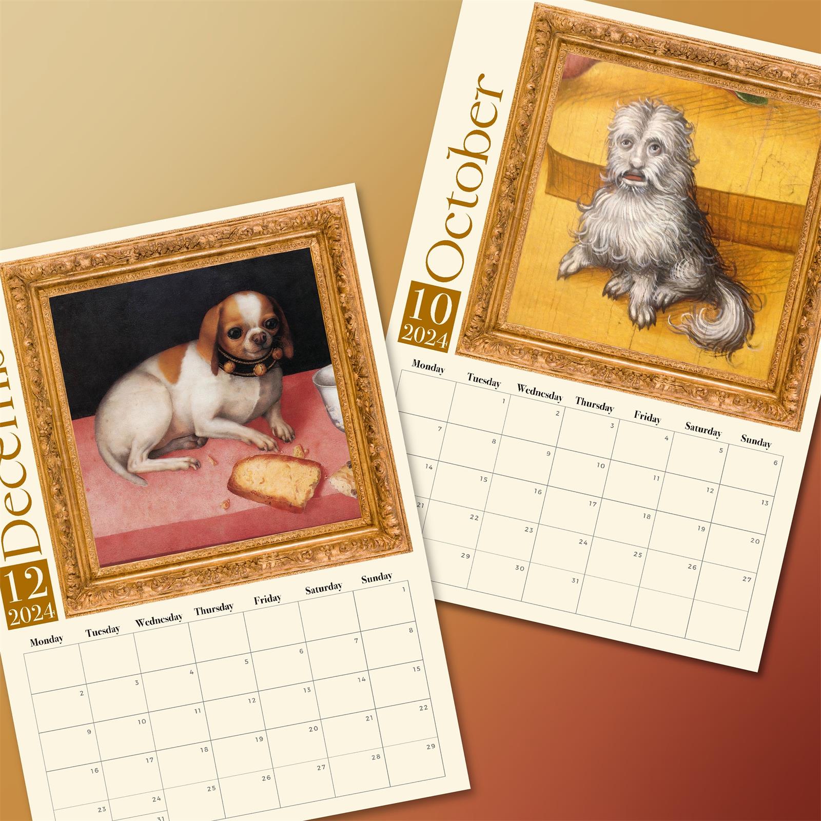 🐶Weird Medieval Dog Calendar 2024📅