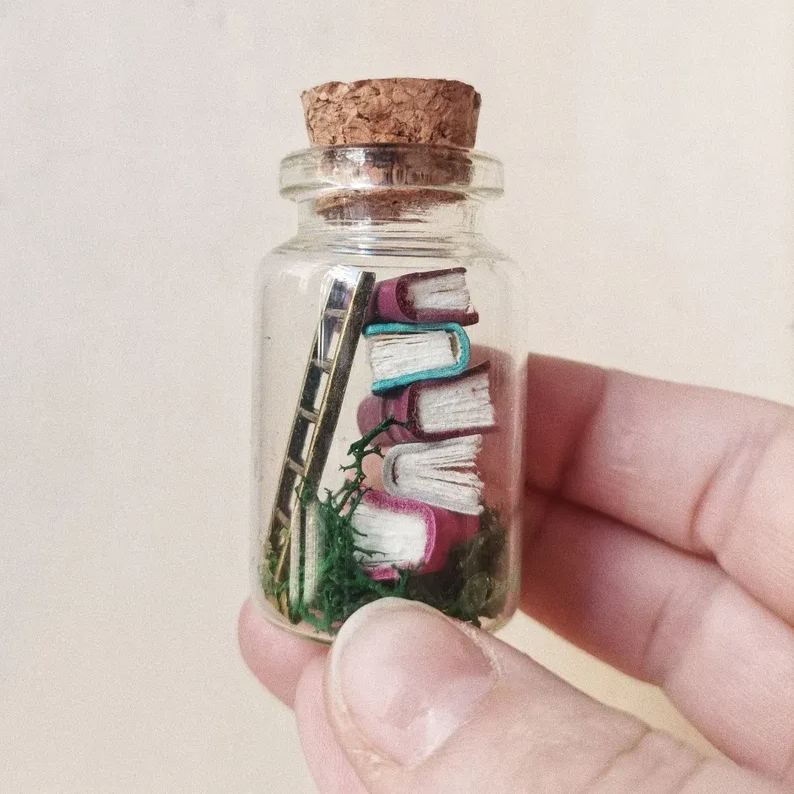 Little Library - Terrarium miniature - Miniature book gift literature