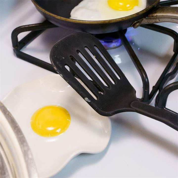 Fried Egg Spoon Rest - Handmade Ceramic Kitchen Accessories🍳