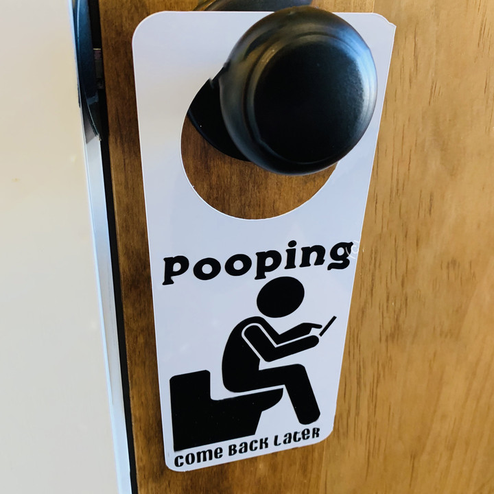 Pooping Door Tag - Come Back Later