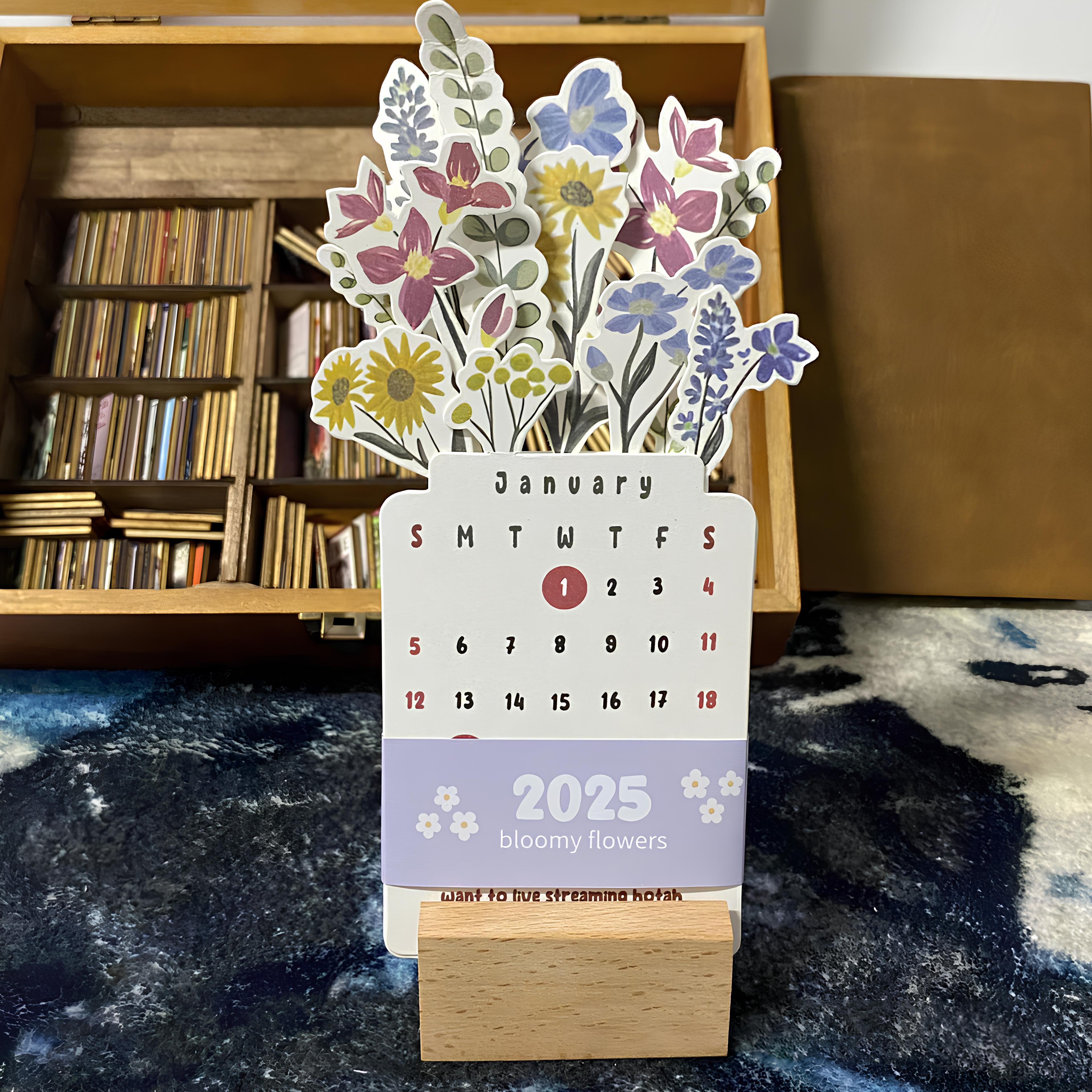🌷Best Christmas Gift🎁--2025 Bloomy Flowers Desk Calendar📅