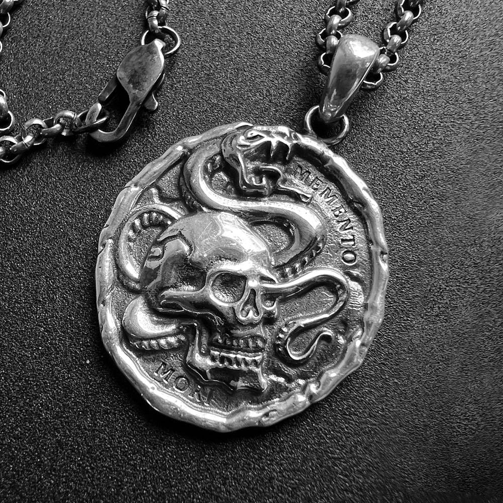 Memento Mori Talisman Medallion Sterling Silver- Helps Pair Veterans With A Service Dog Or Shelter Dog