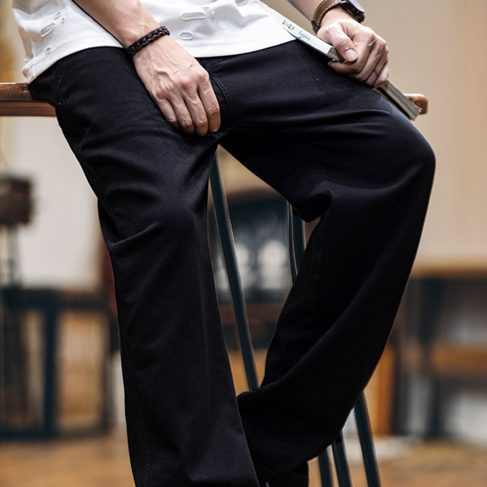 2025 American retro men's Lyocell spring and summer new loose straight leg pants