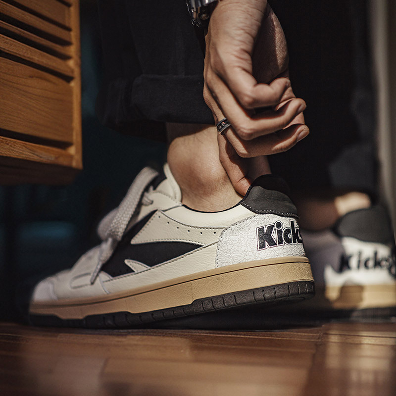 Maden's new cracked board shoes are versatile for men's casual sports retro white shoes