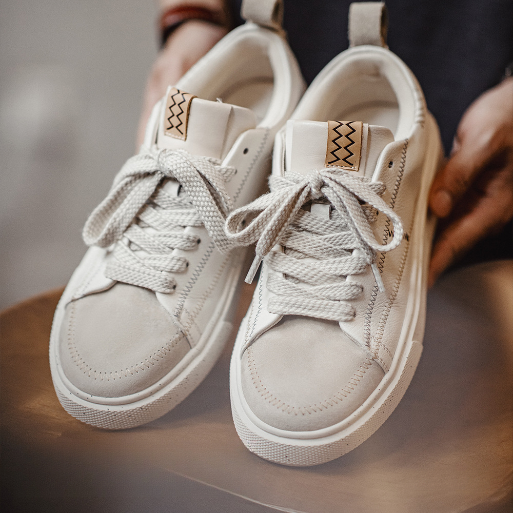 Maden's summer men's design sense niche casual sports versatile thick sole small white shoes