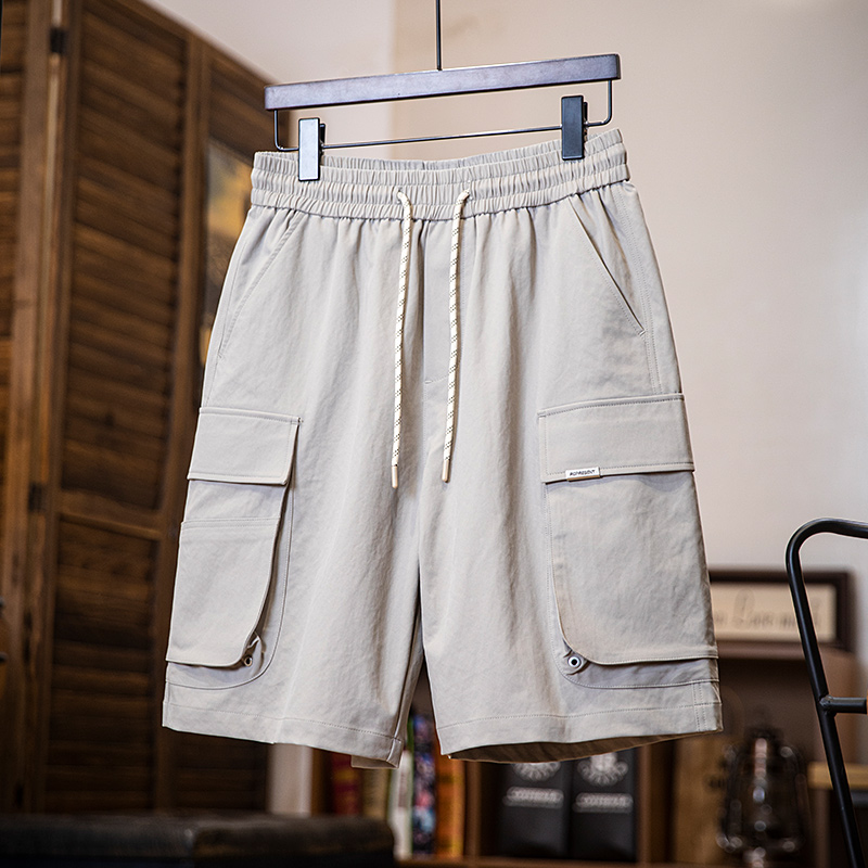 American casual large pocket men's loose straight shorts