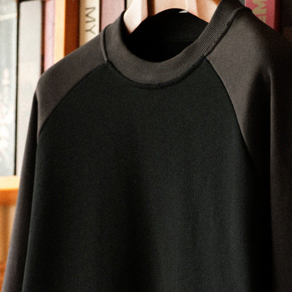 BGYO American 480g contrasting raglan sleeve round neck hoodie men's loose loop bottom cotton outerwear
