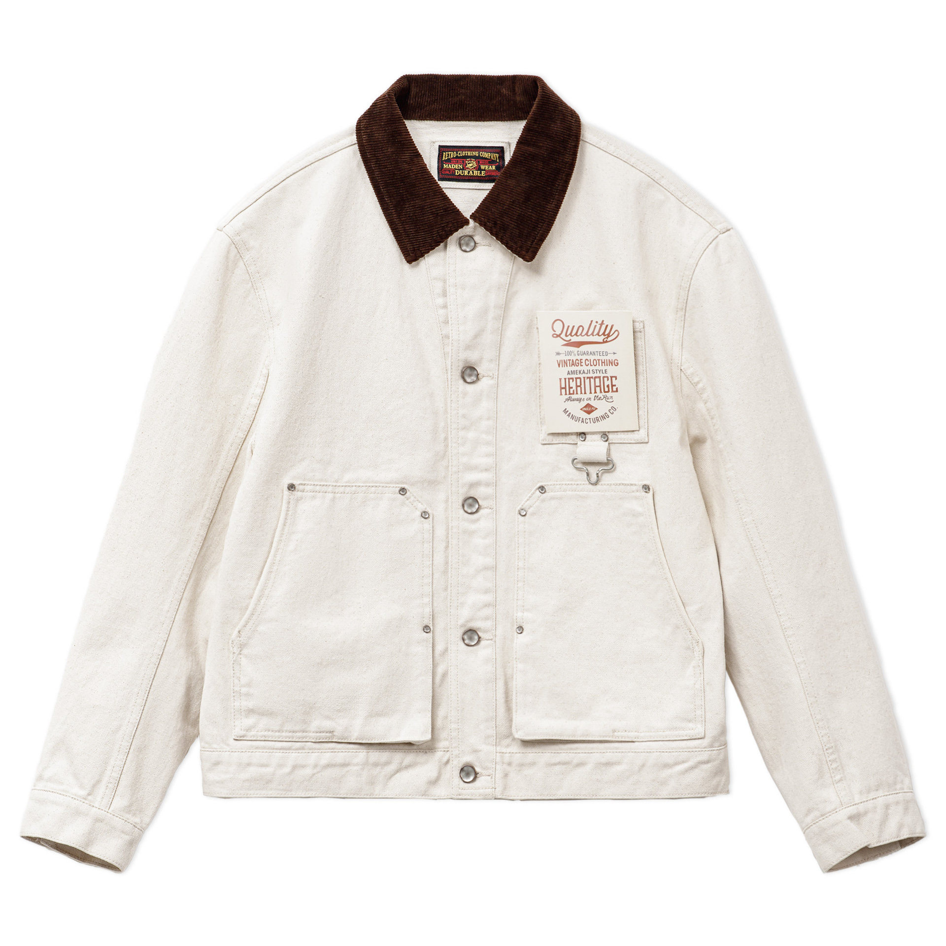 American Cotton Seed Shell J22 White Lapel French Corduroy Collar Jacket