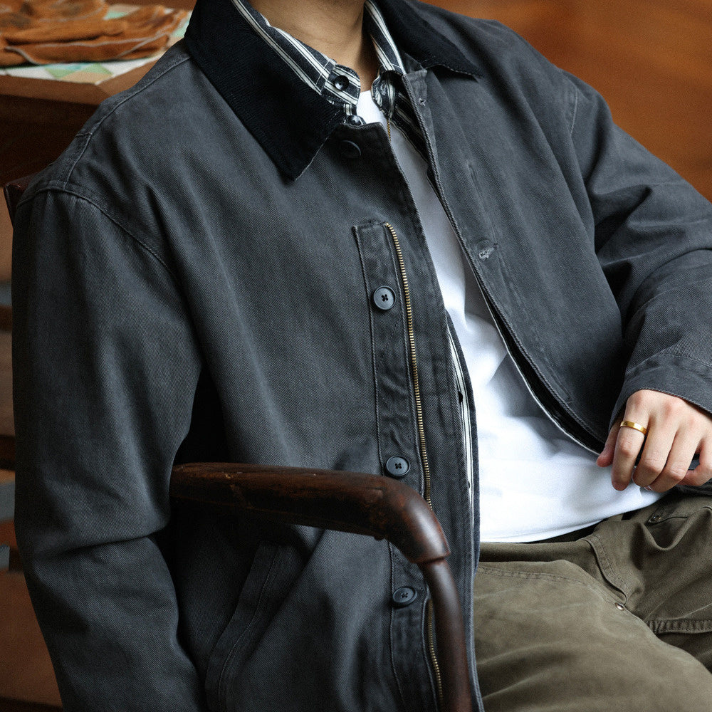 Vintage Classic N-1 Deck Suit Casual Jacket, Aged Enzyme Washed Coat