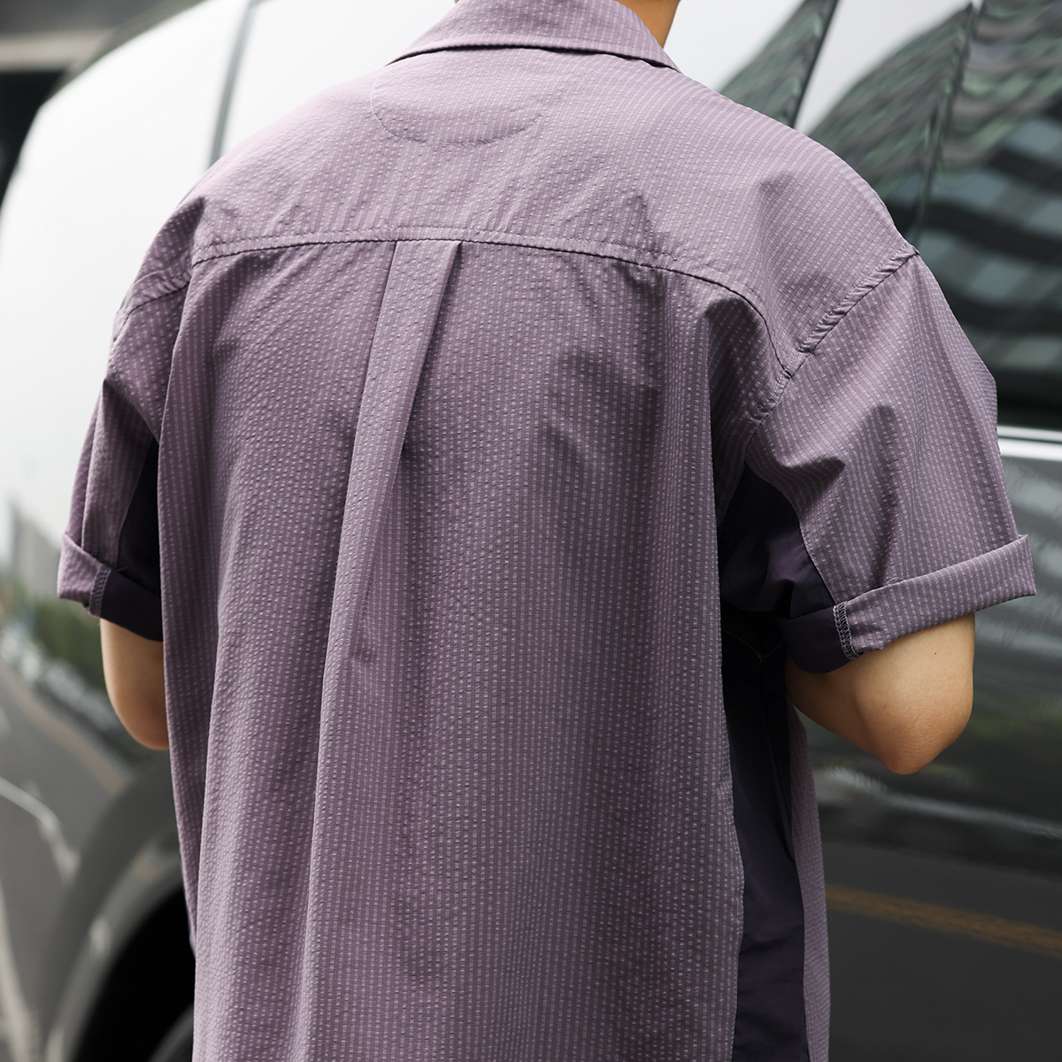 American casual sports quick drying half zipper men's 120g breathable plaid polo shirt