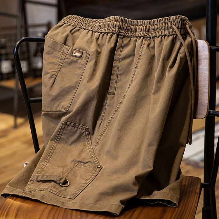 American retro men's summer new cotton loose shorts