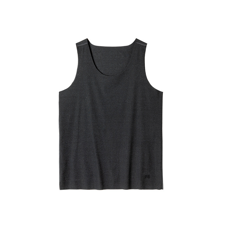 Maden Ice Silk Cool Thread Tank Top Black Technology Traceless Canshoulder Sports Thin T-shirt