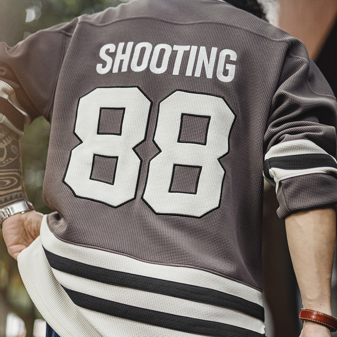 American Retro Indian V-neck Waffle Embroidered Knitted Long Sleeve T-shirt