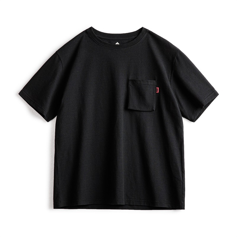 Maden retro fun letter printed short sleeved T-shirt with contrasting knitted round neck base