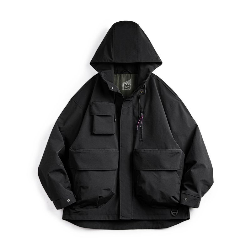 Maden casual multi-pocket functional hooded jacket outdoor loose silhouette sport coat