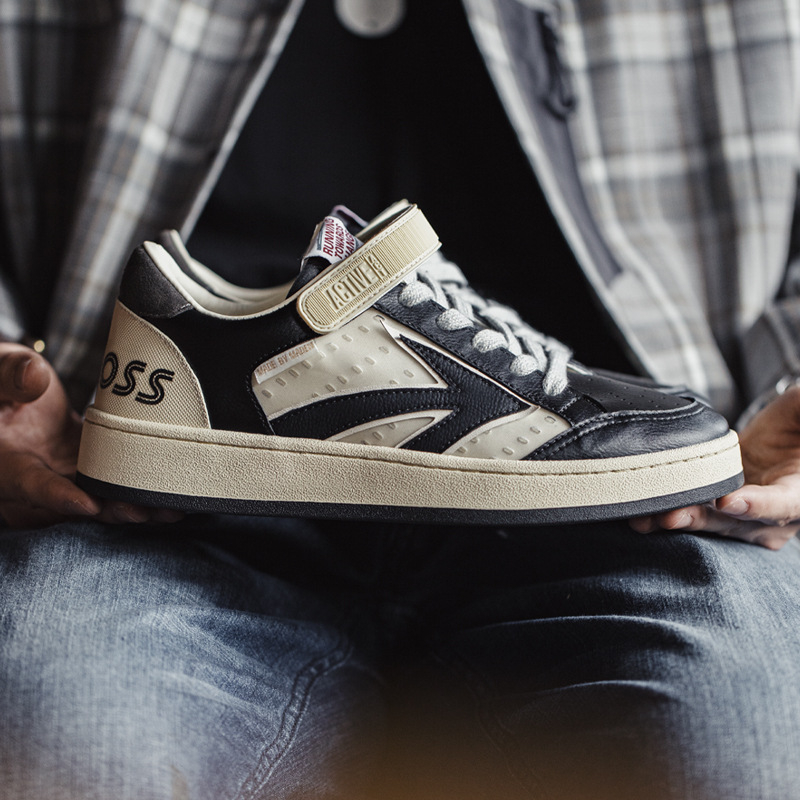 Madden Autumn New Skateboard Shoes Men's Casual Sports Street Style Versatie Shoes Breathable Flat Black and White Retro Board Shoes