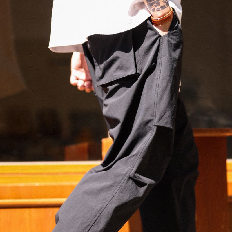 Men's loose leg pleated summer outdoor sports casual paratrooper work pants