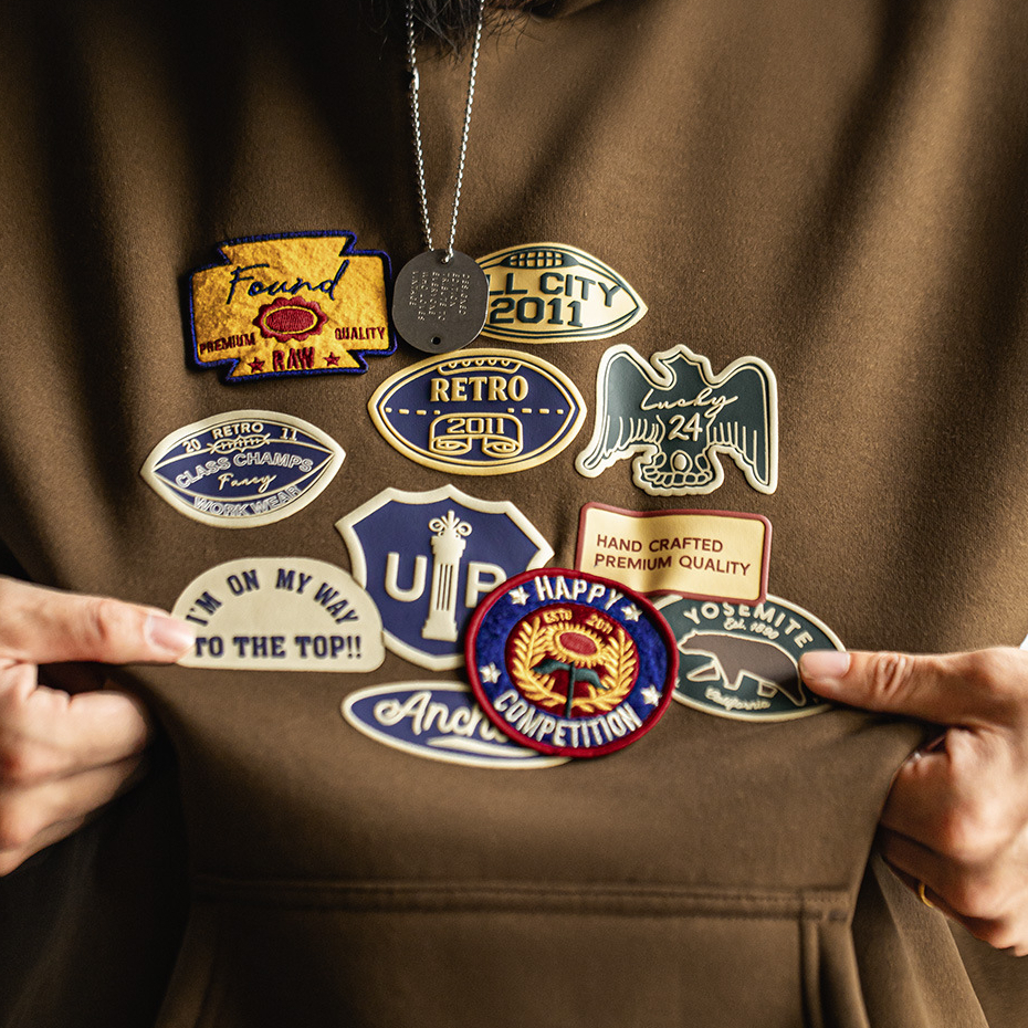 American Brown Emblem Embroidered Velvet Knitted Maillard Loose Hoodie