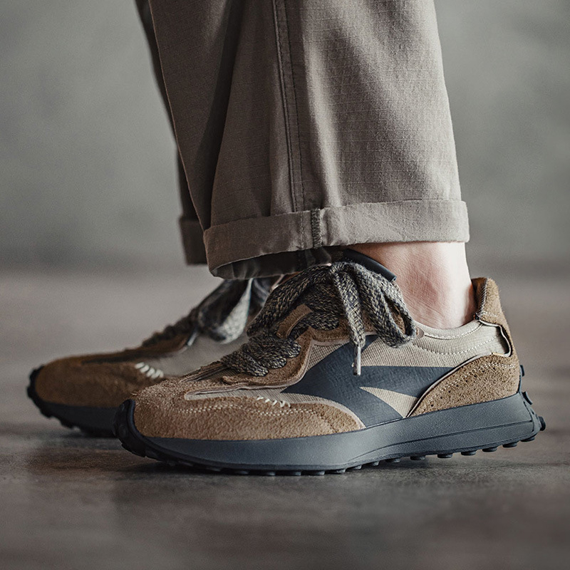 Maden Summer New Dad Shoes Men's Retro Thick Bottom Slow Running Breathable Leisure Sports Waffle Forrest Shoes Trendy