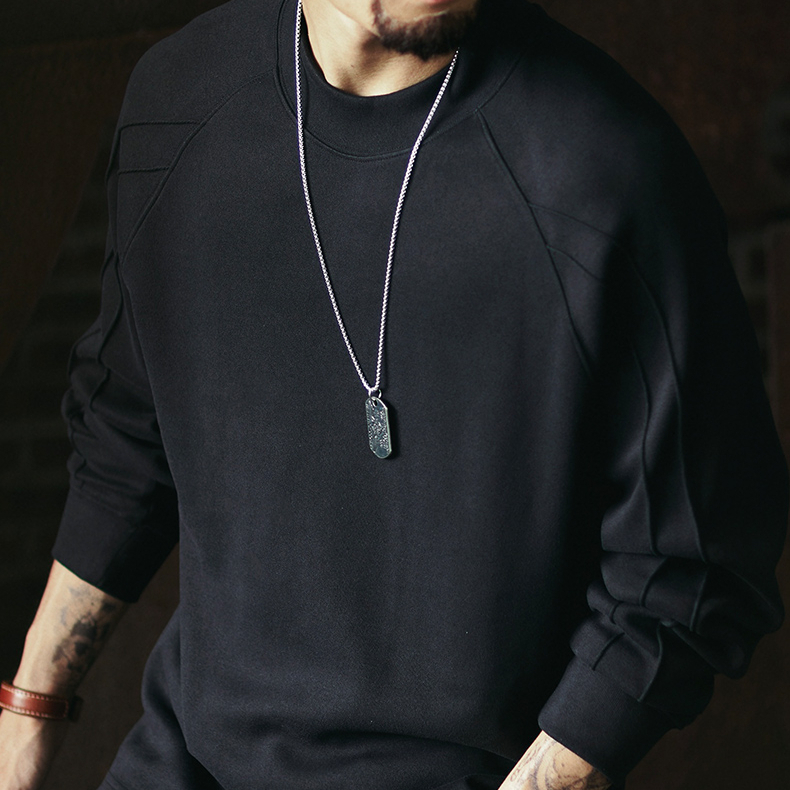 2025 Autumn New 410g Men's Loose Solid Color Long Sleeve Shirt