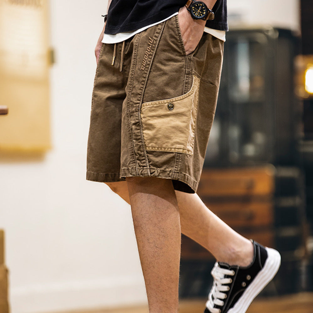 American retro men's summer new cotton workwear shorts