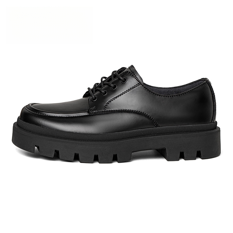 Maden Derby shoes, thick soled square toe workwear, high-end feel, big head casual Martin shoes