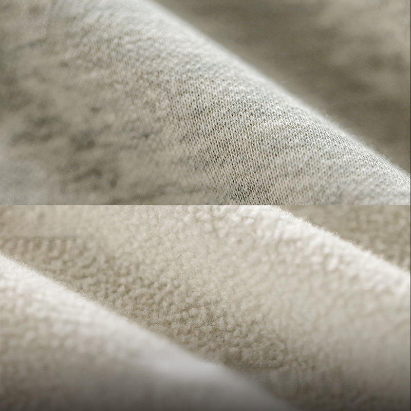 Maden Casual Snowflake Grey Hoodie Heavyweight Plush Zipper Sports Cardigan Coat