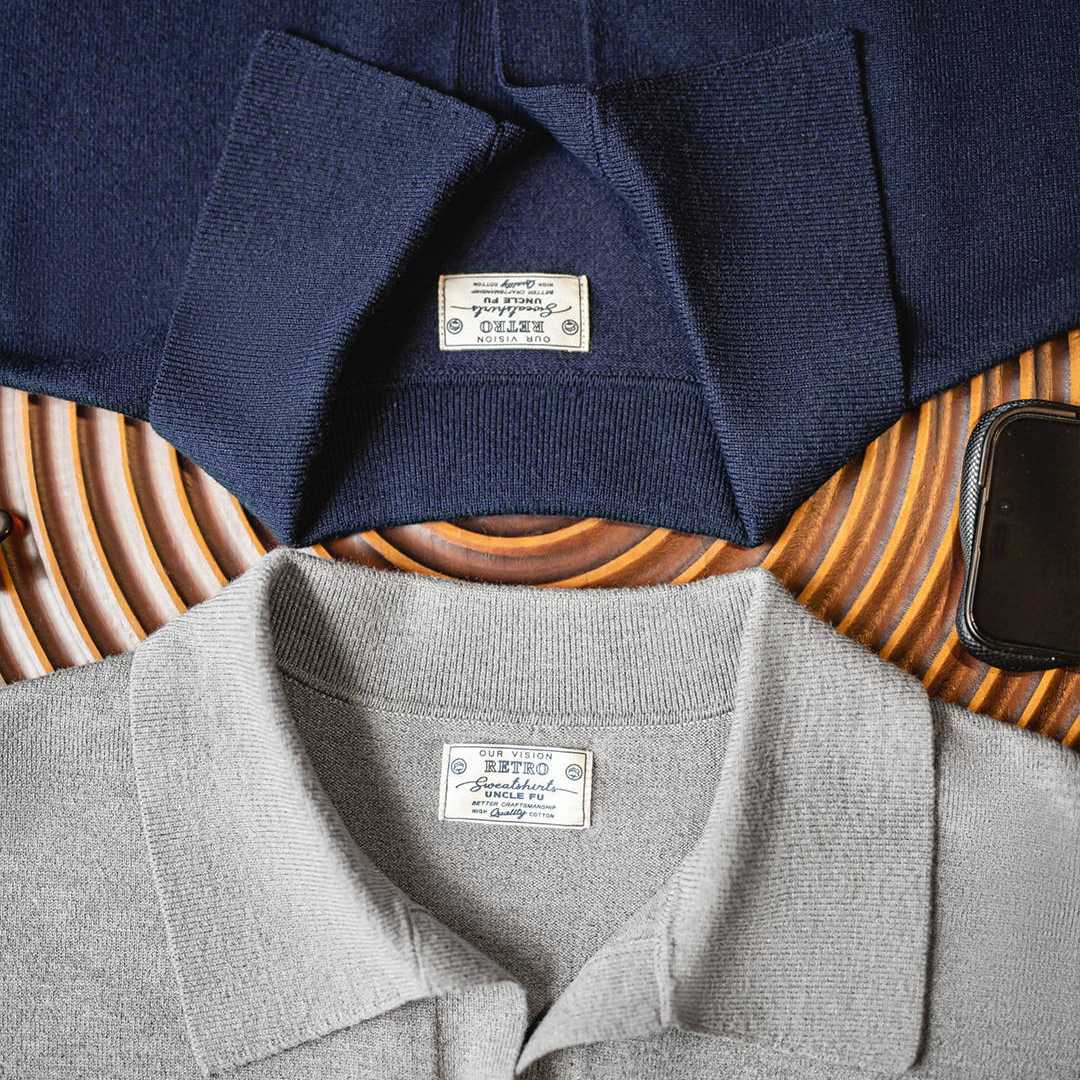 American Casual Seagull Polo Collar Old Money Style Men'S Gray Knitted Polo Shirt