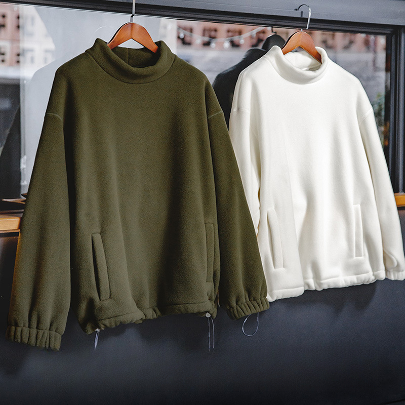 MADEN Casual Fleece Sweater Stand Collar Cityboy Loose and Idle Hooded Pullover