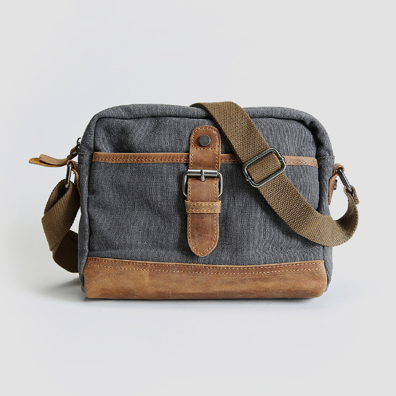 New casual shoulder bag men's canvas crossbody bag