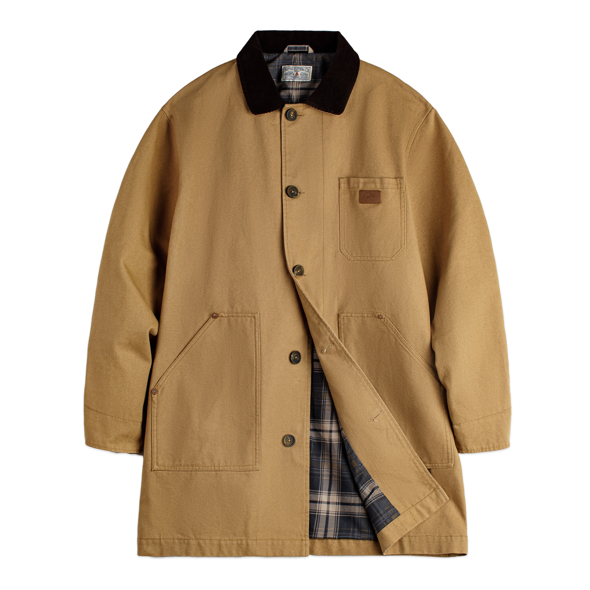 American Retro Michigan Khaki Barn Style Mid Length Jacket