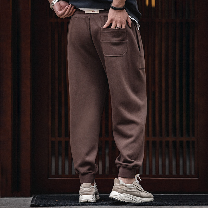 Maden Vintage drawstring elastic waistband knitted sanitary pants tapered pants sports pants